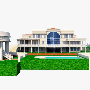 luxurious mansion v2 3D model