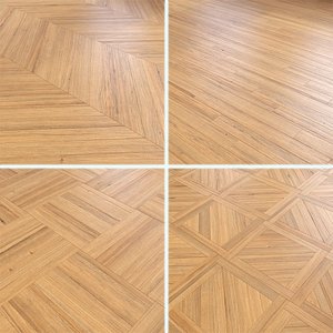 Parquet - Laminate - Wooden floor 4 in 1 3D model