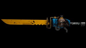 Industrial Toxic Machete Sword  Post Apocalyptic Weapon PBR Game Ready 3D Model 3D model