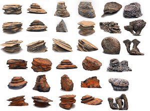 Alien Martian Rocks Mega Pack - 33 Scanned Extraterrestrial Assets