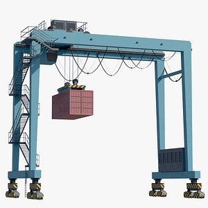 Container RTG Gantry seaport blue crane