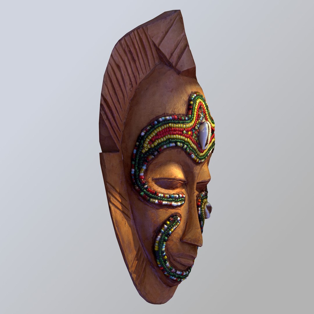 3D African Tribal Mask Scanned TurboSquid 1269657   Rightview2 2048 