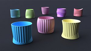 3D Flower Pot Set Printing - Set of 8 pcs print