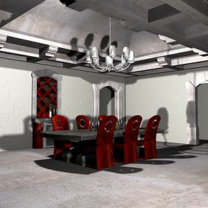 modern dinning room 3d max