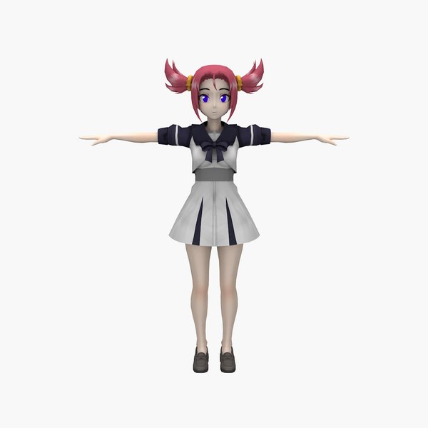 3D Anime Schoolgirl V3