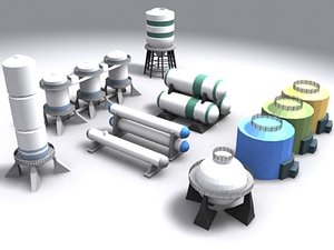 industrial silos 3ds