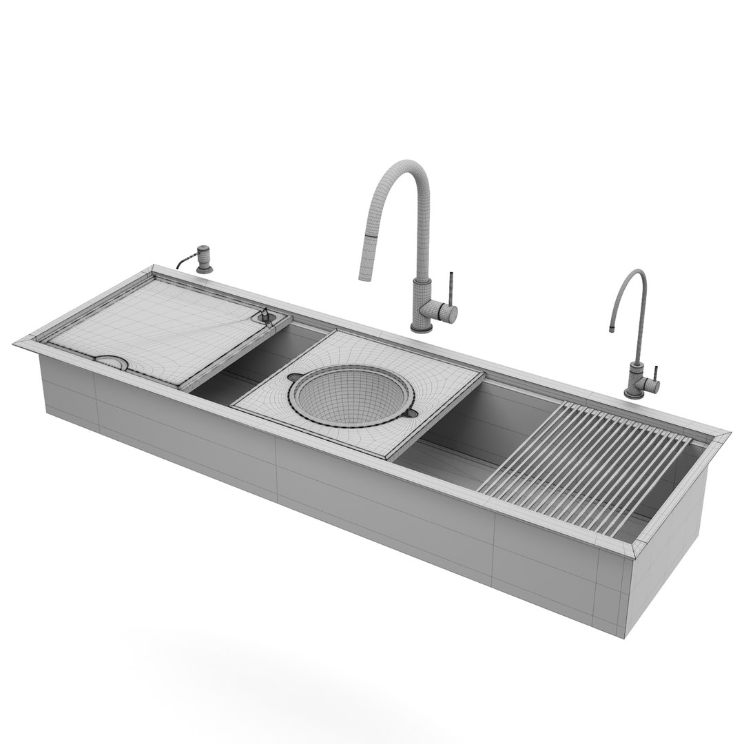 KRAUS KWU210 57 Kitchen Sink Model TurboSquid 2069531   07 