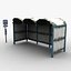 russian bus stop ready 3d model