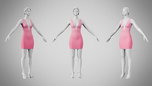 3D Dress 34 Tickle Me Pink
