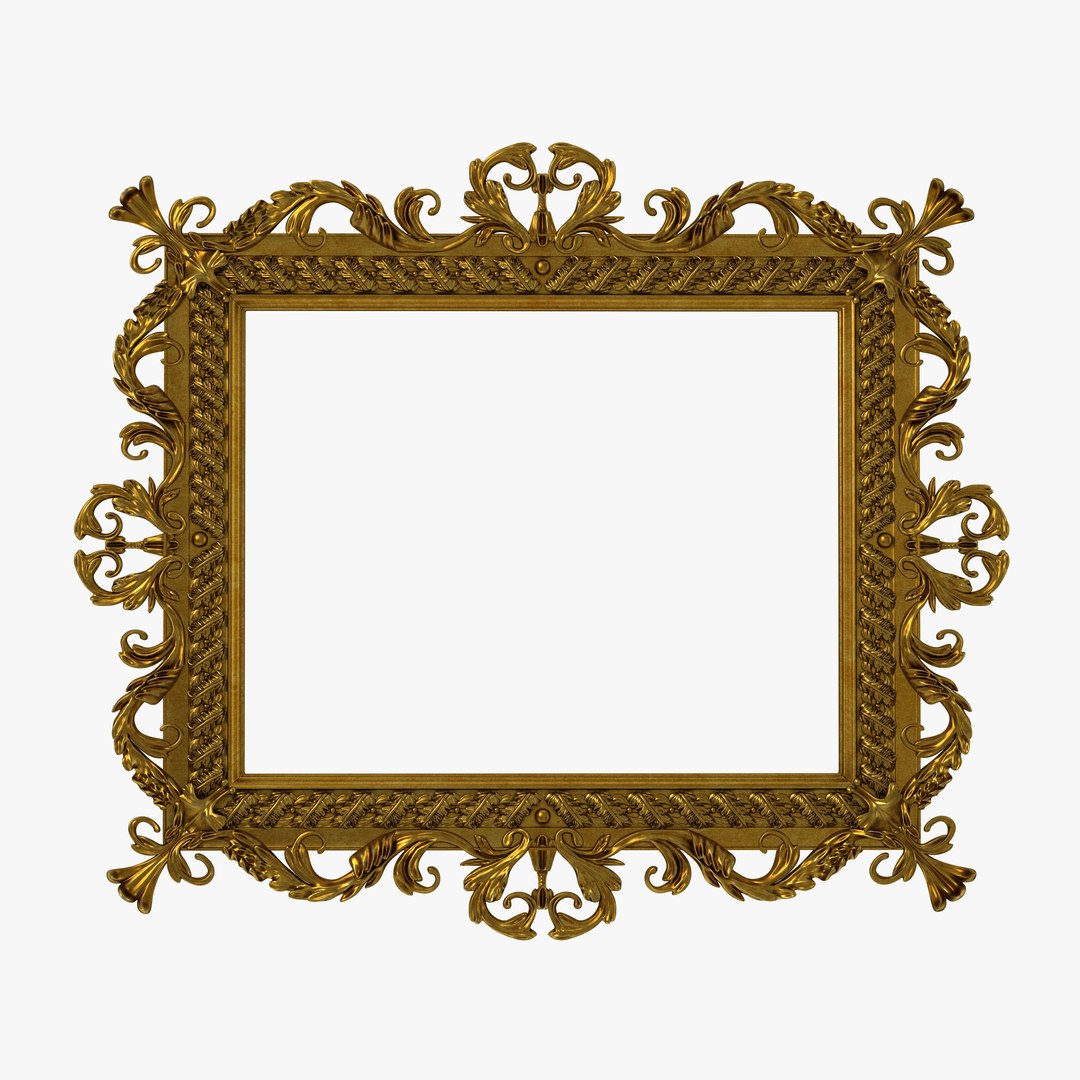 Baroque Picture Frame 3D Model preview