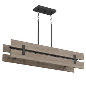 3D model Progress Lighting Hemsworth Collection 4-Light Coastal Chandelier Light Textured Black
