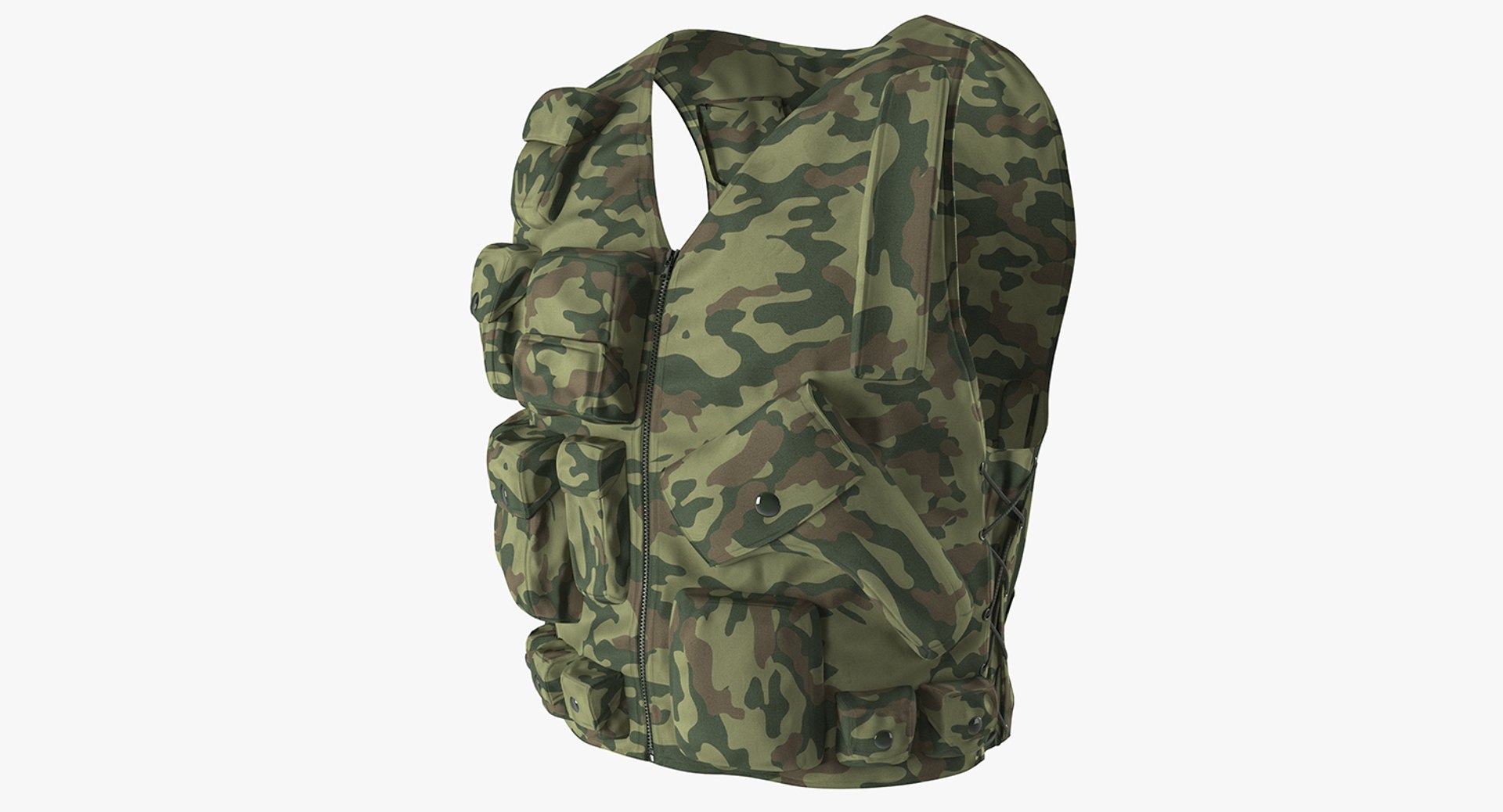 Military Camouflage Vest 3D Model 3D model preview