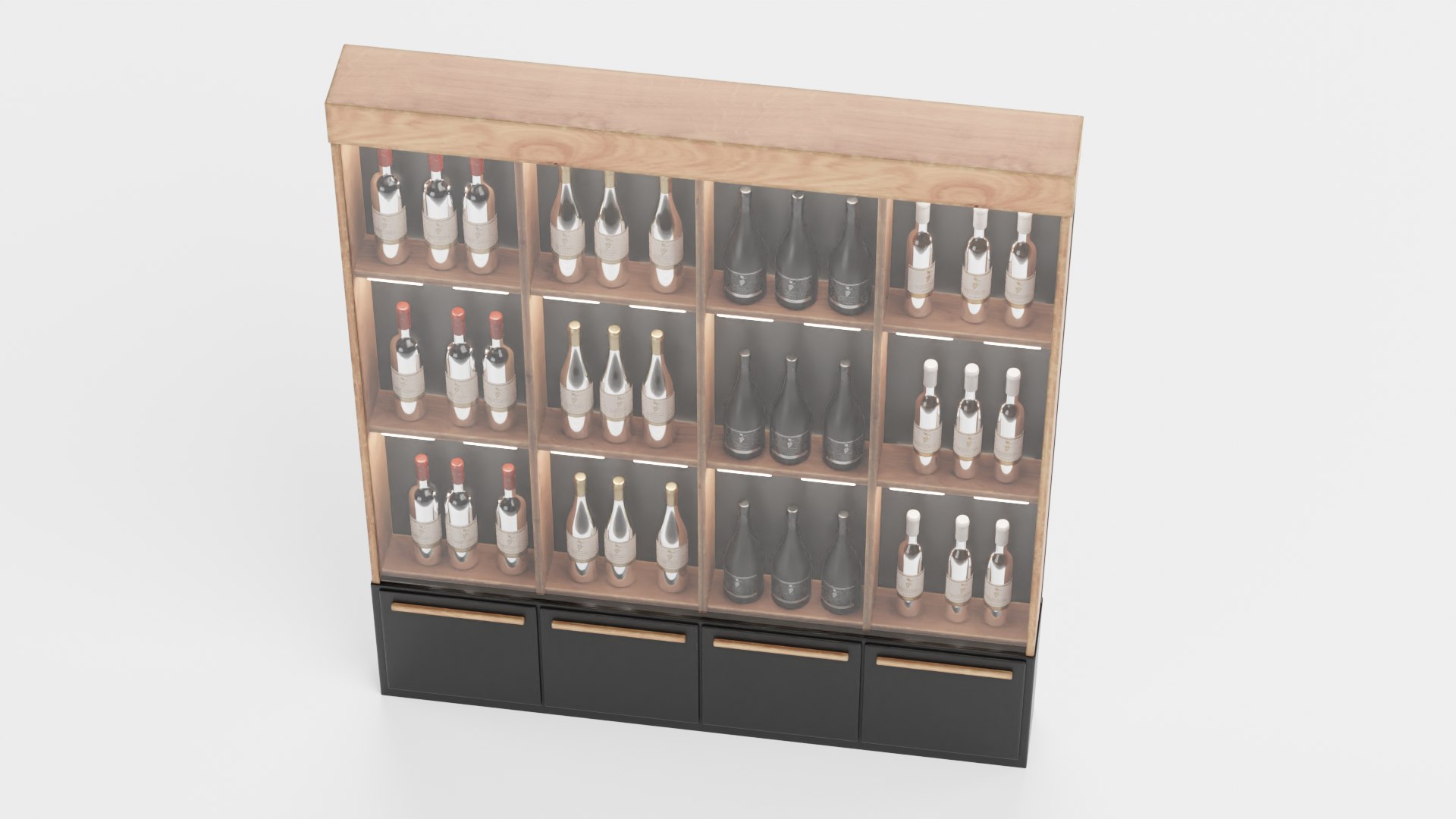 3D Model Wines On Rack 02 - TurboSquid 2011950