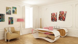 3D premium office workplace model