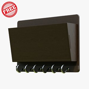 Wall Mounted Wooden Key Holder with Hooks