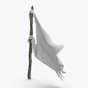 white-surrender-flag---03 3D model