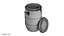 Plastic barrel with lid and handles