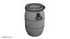 Plastic barrel with lid and handles