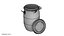 Plastic barrel with lid and handles