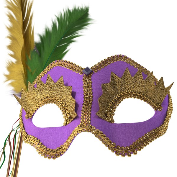 mardi gras mask 2 3d model