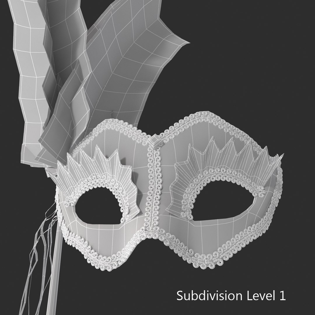 mardi gras mask 2 3d model