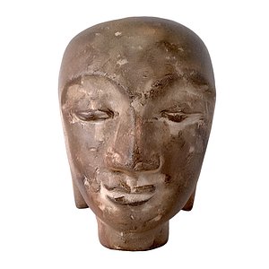 3D Stone Head Buddha Statue