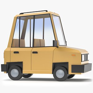 Stylized Hatchback Car Low Poly 3D Model 02 model