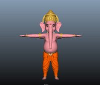 Ganesha 3d Model rigged