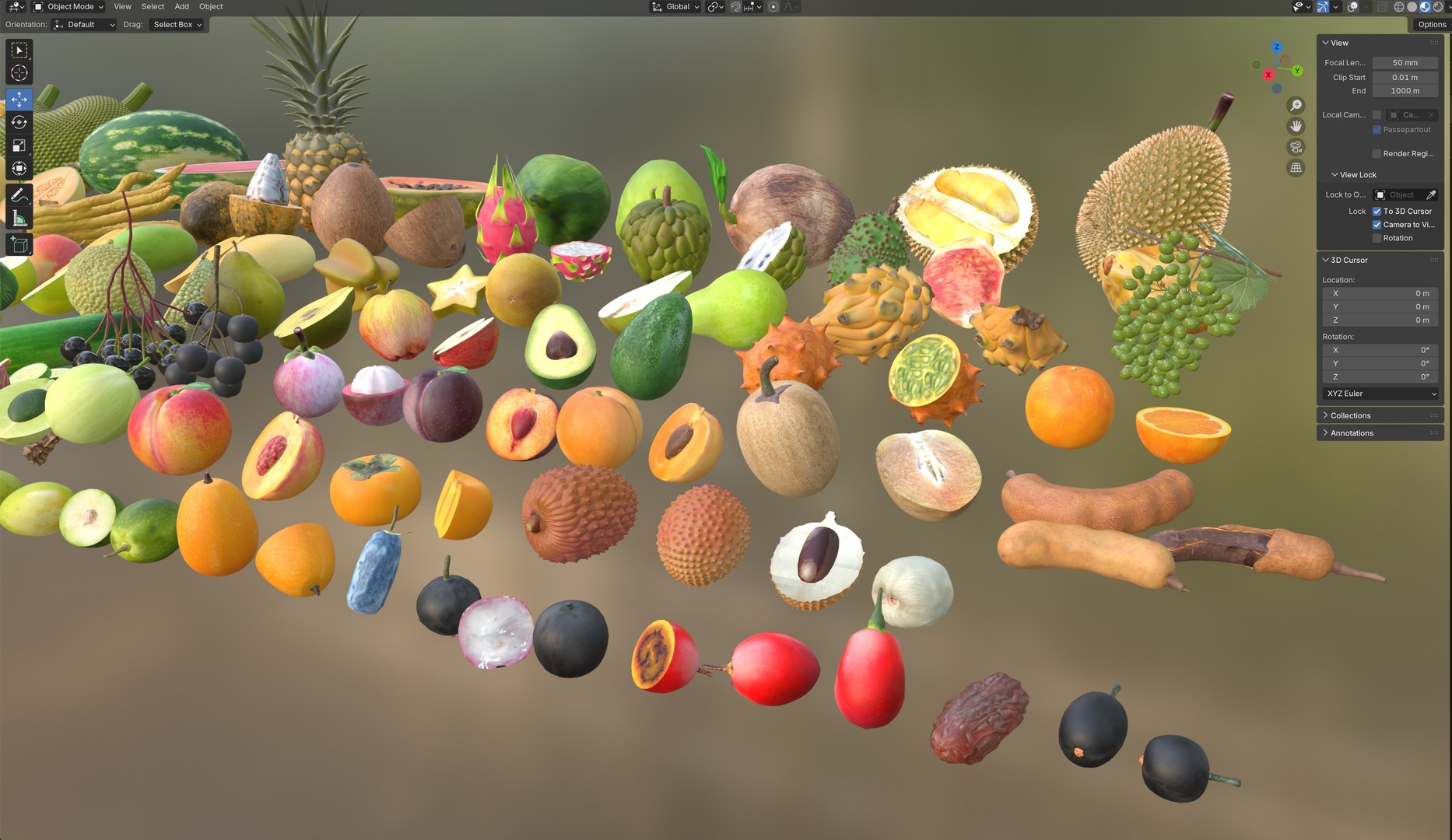 3D Model Fruits 3d Model Collection 100 - TurboSquid 2471667