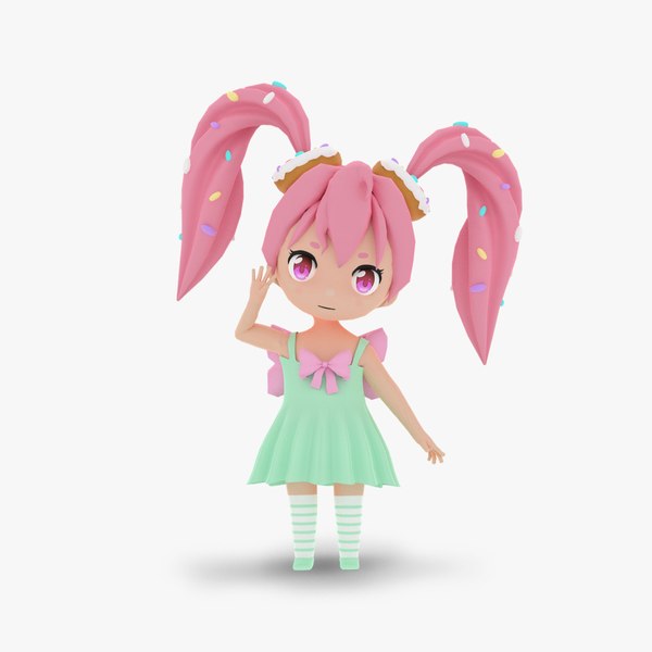 3D chibi 3d character model