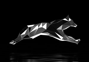 3D rigged wolf