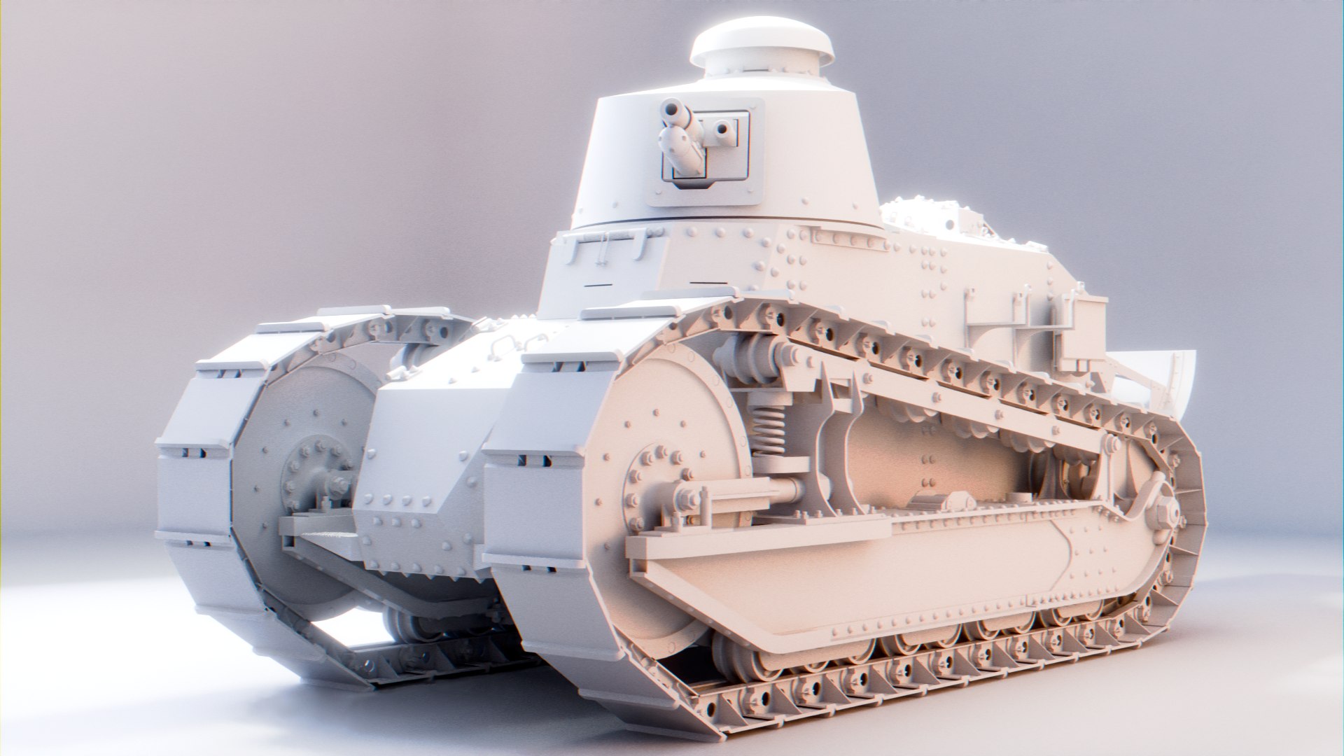 thumbnail image 2 of VintageAirplanes FT-17 Renault Tank 1/24 Wooden Model Kit - WWI French Tank 2 of 4