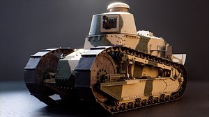 3D Renault FT-17 - WW1 French Light Tank