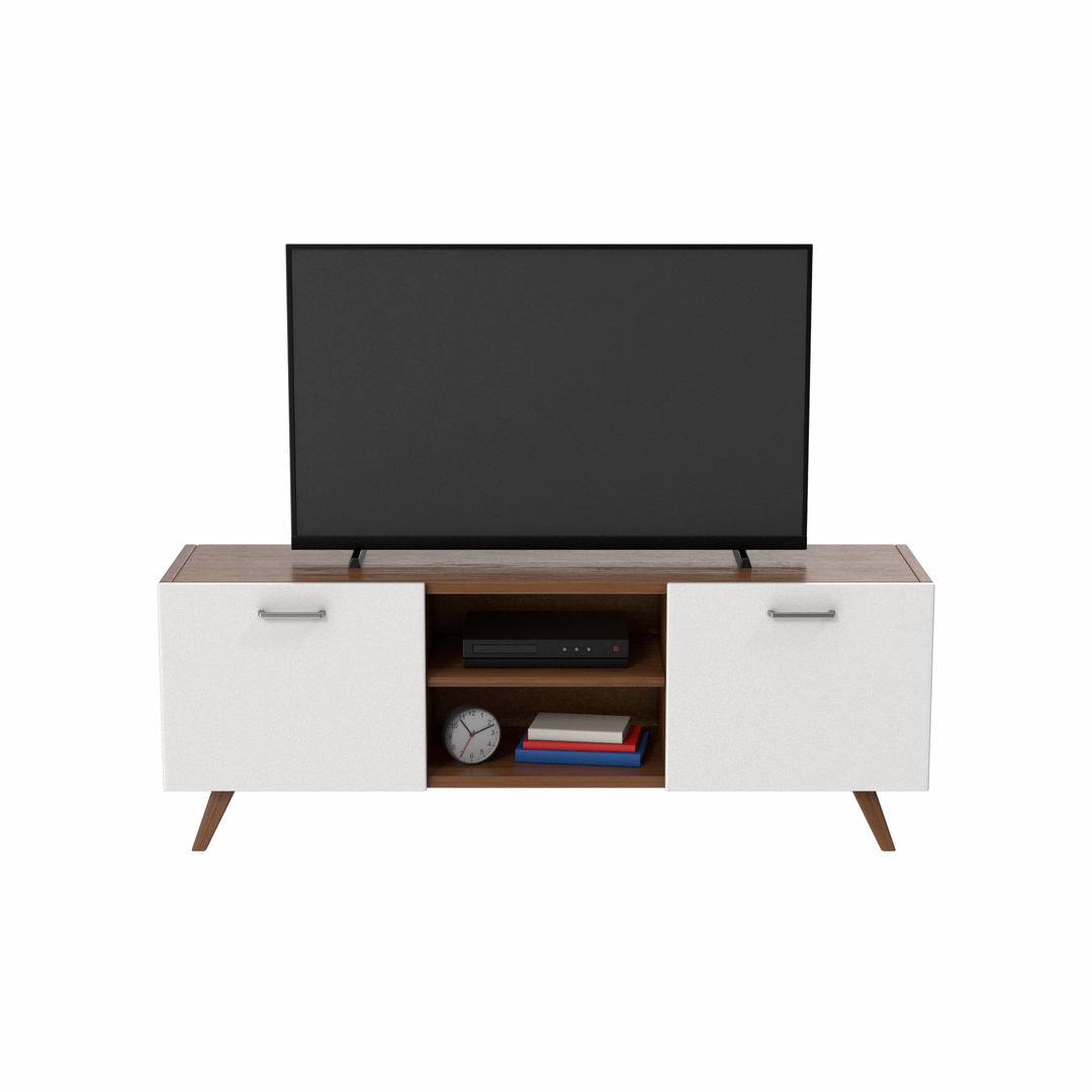 3D Dark Wood TV Stand Set TurboSquid 2056277