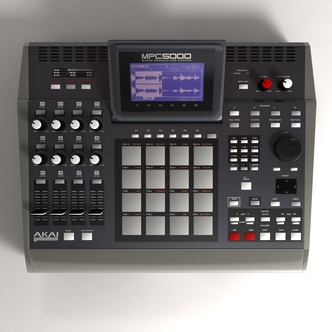 akai mpc 5000 3d obj