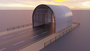 Hangar Low-poly 3D model 3D model