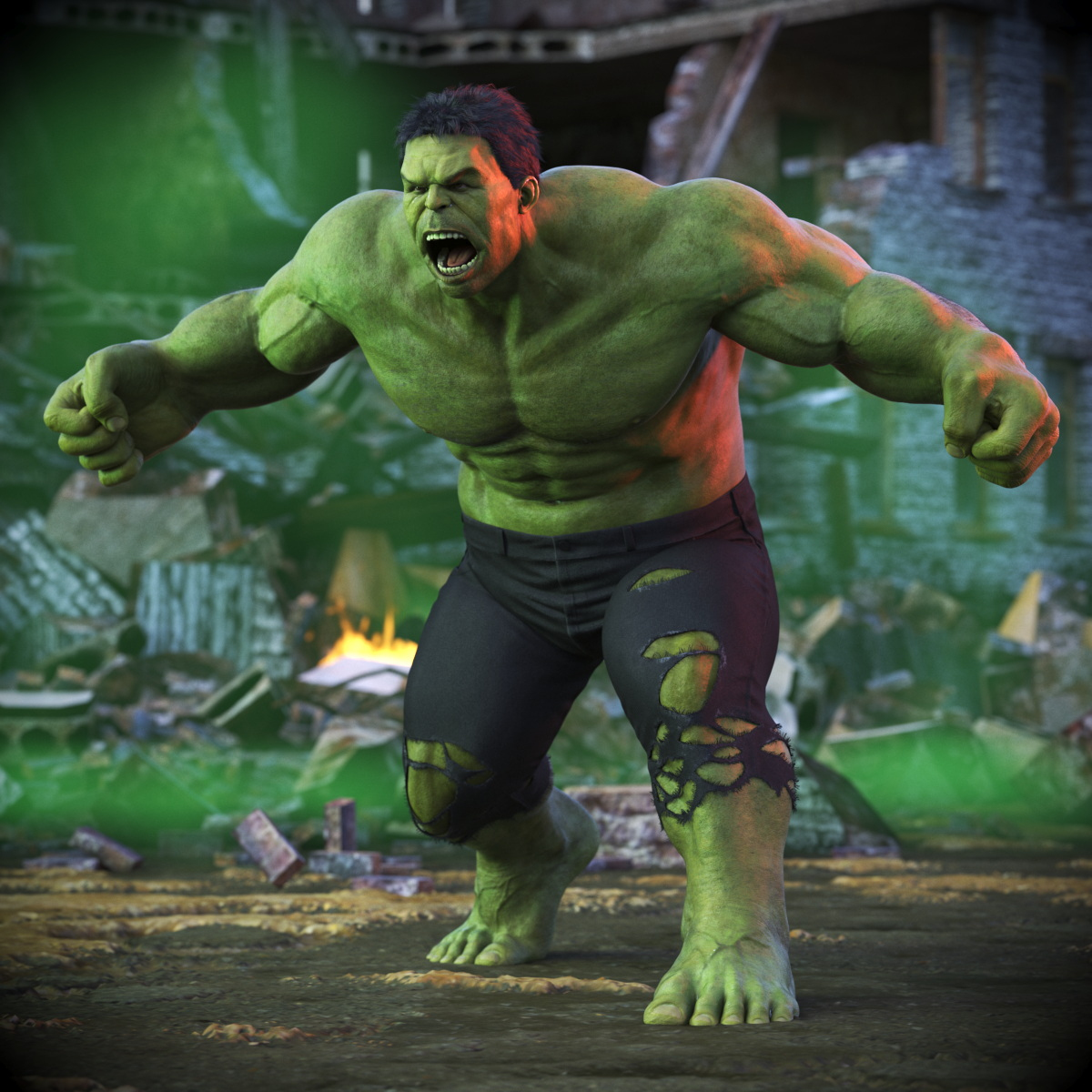 modelo 3d Hulk Rage Roar Fur - TurboSquid 2412587