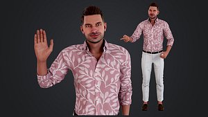 3D Business man in shirt pants model