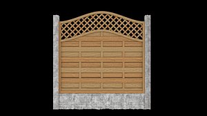 3D Wood Fence Wavy