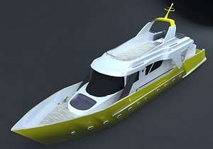 3D yacht motor luxury