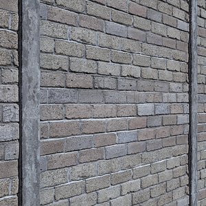 3D ultra realistic brick old wall