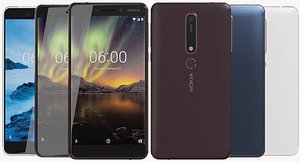 realistic nokia 6 2018 3D model