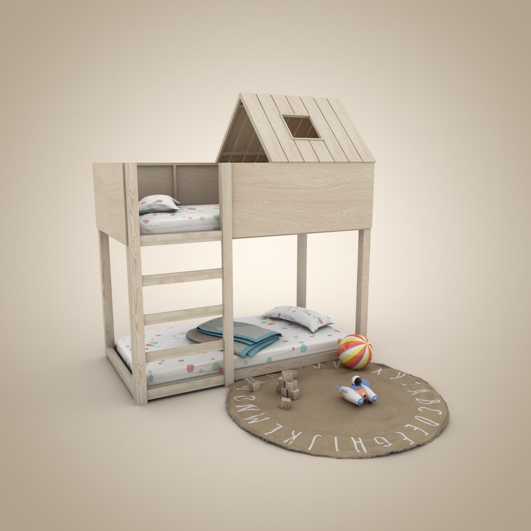 Bunk Bed Scene 3D TurboSquid 2161126