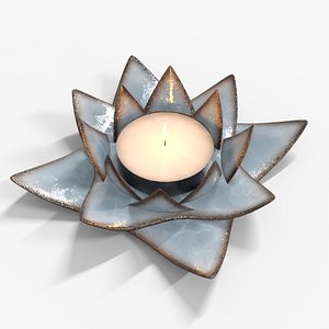 3D Antique Candle Low-poly 3D model