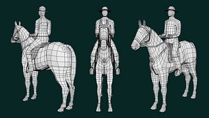 Rider Low Poly Base Mesh 3D