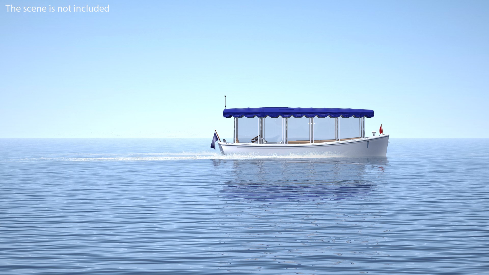 Electric Boat with Canvas Enclosures Rigged 3D model preview