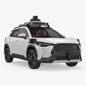 AI-Driven Electric Crossover with Radars White