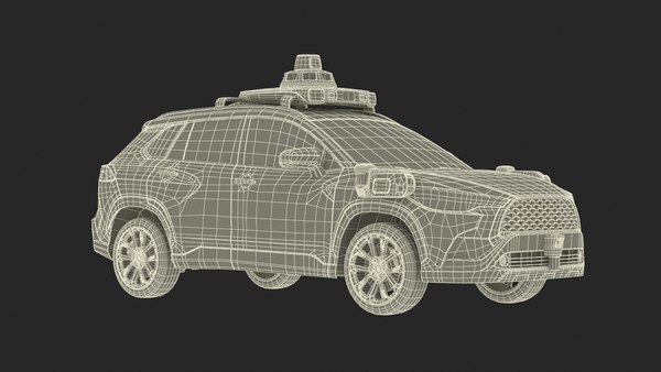 modelo 3d Crossover eléctrico impulsado por IA con radares en color ...