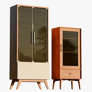 Modern Wooden Display Cabinet Collection 3D model