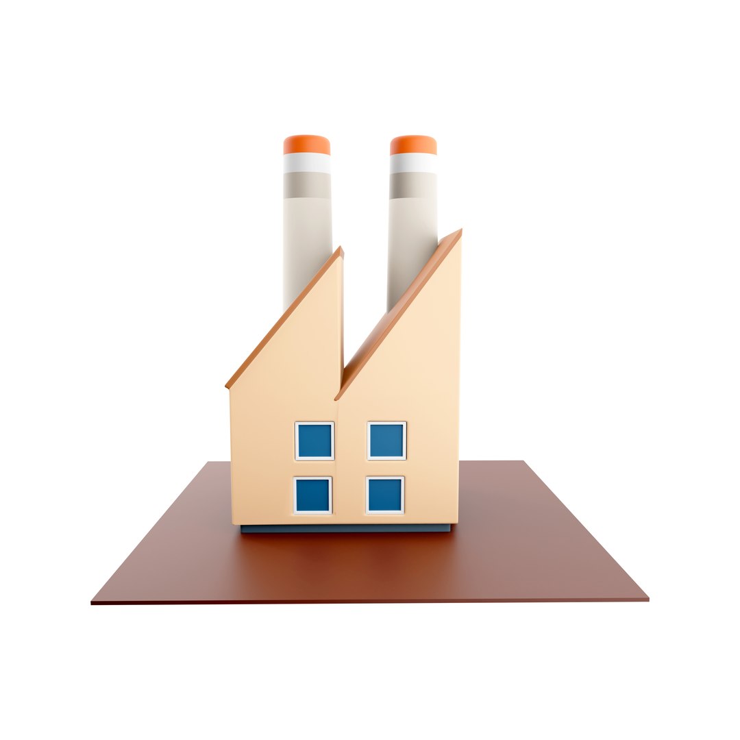 83d Industrial Factory Building Icon 3D Model - TurboSquid 2063185